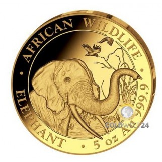 5 Unzen Gold Somalia Elefant 2018 PP