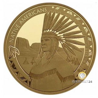 1 Unze Gold Kamerun Native Americans Adler 2022 PP
