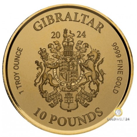 1 Unze Gold Gibraltar Lady Justice 2023